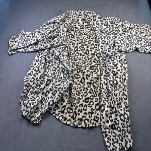 Lovely J Womens Leopard Print Kimono Cardigan Lightweight Flowy Duster M